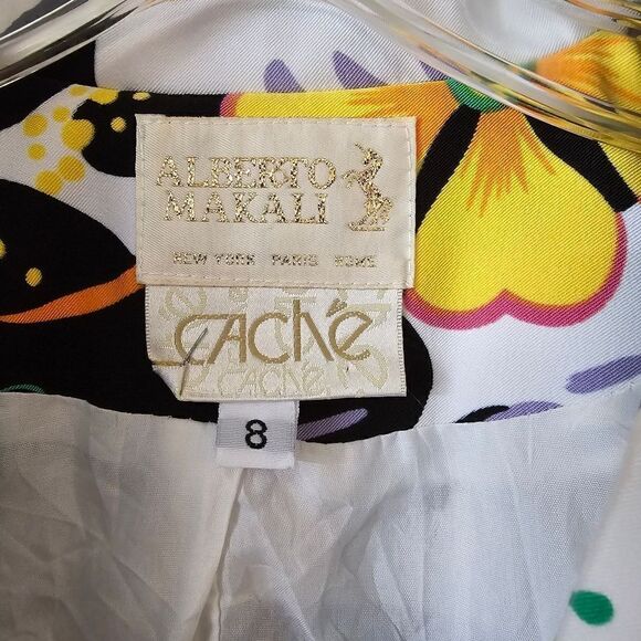 ALBERTO MAKALI Cache Women's Floral Print Jacket Blazer Size 8  Vintage Y2k - Picture 9 of 9